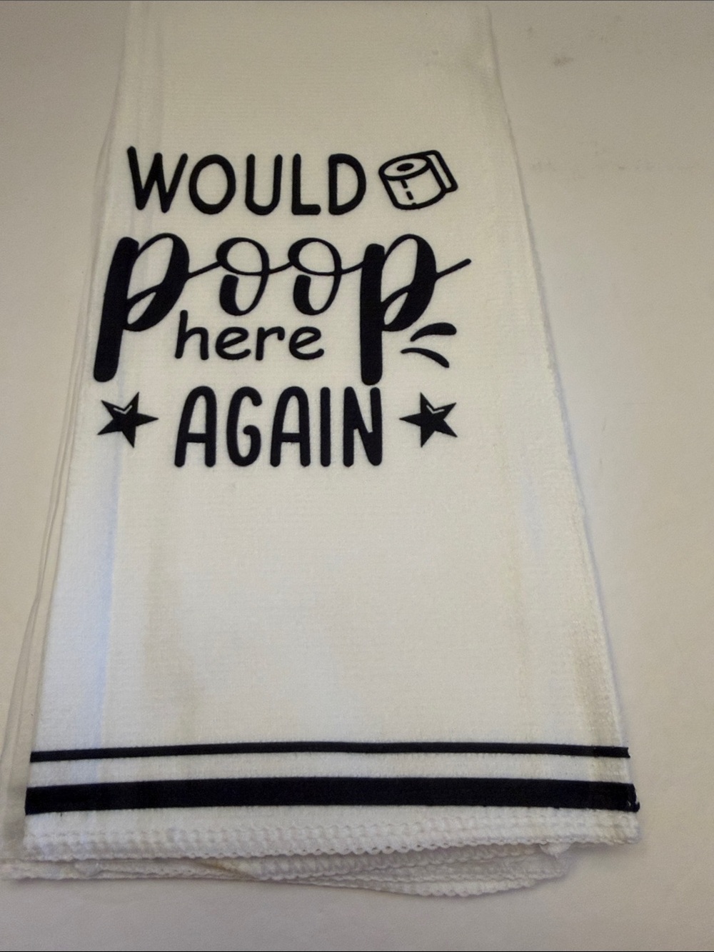 Would Poop Here Again Hand Towel -